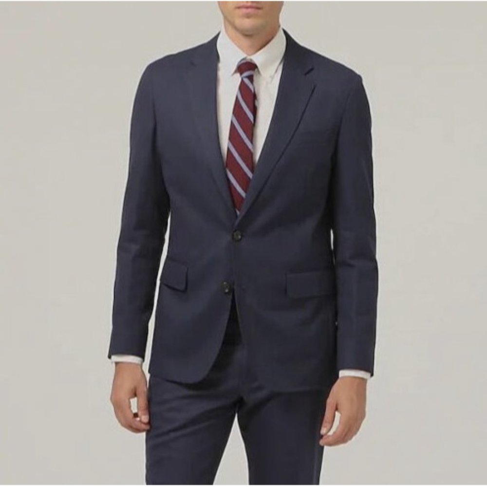 J.Crew Mens Ludlow Unstructured Wool Blazer Suit Jacket Size 38S Navy Blue NEW